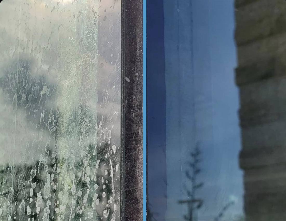 Vitres avant et après nettoyage
